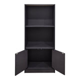 Bibliotecă cu rafturi multiple Tekaro, Modernă, Lemn, Alb - Antracit, 60x30x120 cm - Antracit