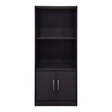 Bibliotecă cu rafturi multiple Tekaro, Modernă, Lemn, Alb - Antracit, 60x30x120 cm - Antracit