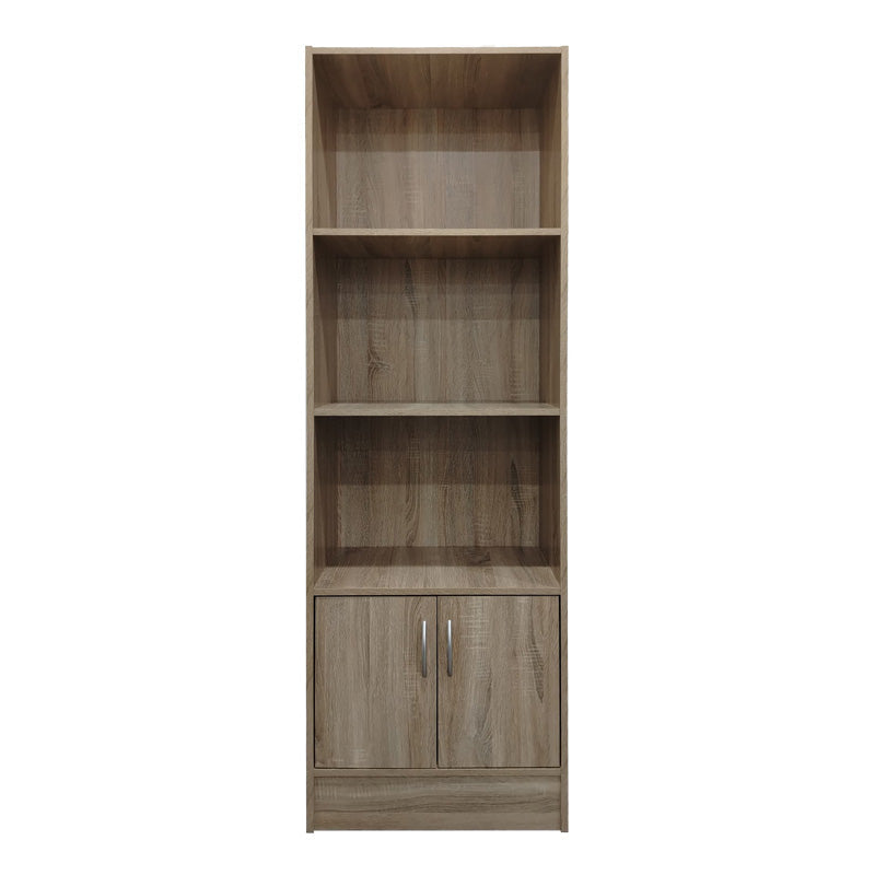 Biblioteca cu rafturi Tekaro, Lemn, Diverse culori, 57x33x180 cm - Stejar