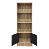 Biblioteca cu rafturi Tekaro, Lemn, Diverse culori, 57x33x180 cm - Sonoma-Antracit
