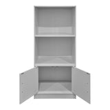 Bibliotecă cu rafturi multiple Tekaro, Modernă, Lemn, Alb - Antracit, 60x30x120 cm - Alb