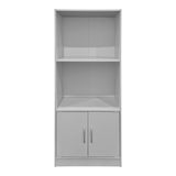 Bibliotecă cu rafturi multiple Tekaro, Modernă, Lemn, Alb - Antracit, 60x30x120 cm - Alb