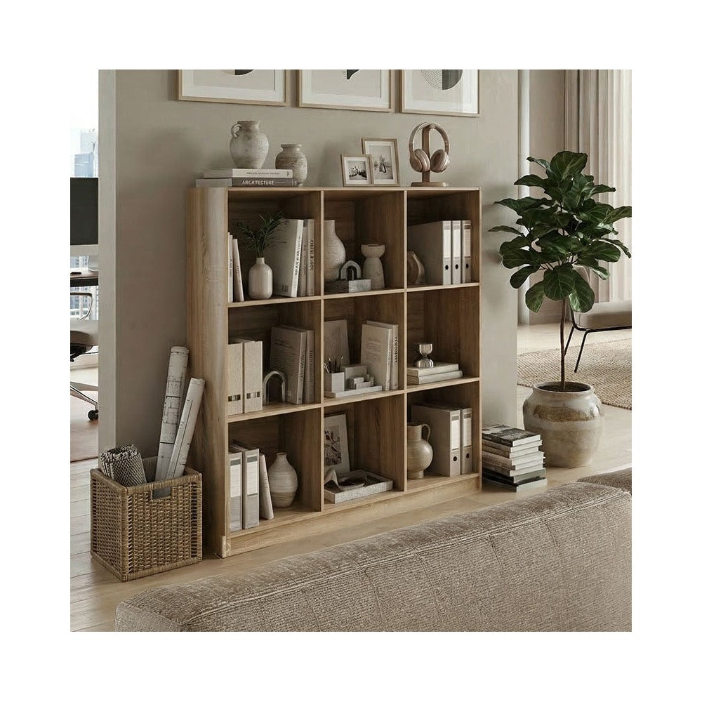 Bibliotecă modernă Gridea , stil minimalist, alb, MDF, 120x30x121 cm - Bibliotecă modernă Gridea , stil minimalist, alb, MDF, 120x30x121 cm - 383-000128
