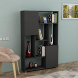 Biblioteca De Wills 2 Usi cu 6 Rafturi, Gri - Stejar, 90x141x24 cm - Gri