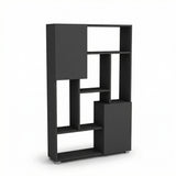 Biblioteca De Wills 2 Usi cu 6 Rafturi, Gri - Stejar, 90x141x24 cm - Gri