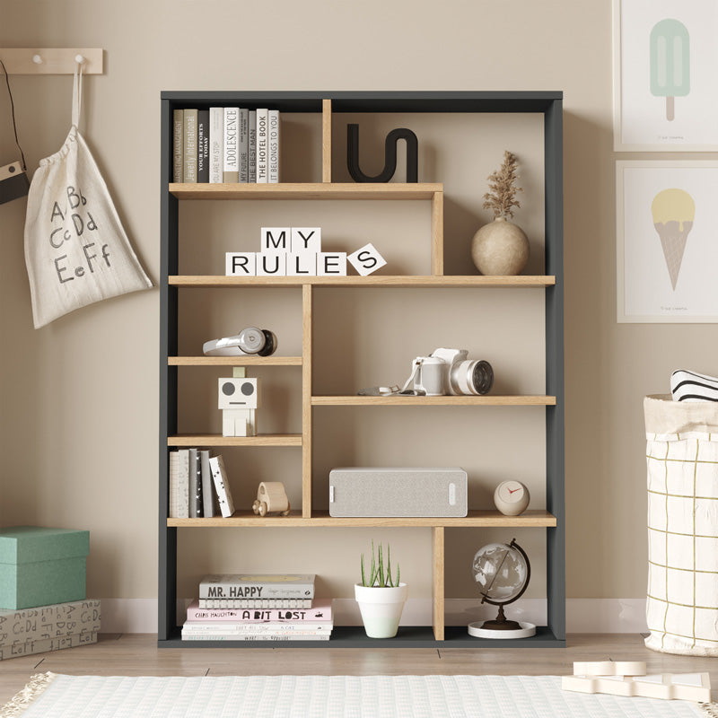 Biblioteca Decora, 90x22x124 cm - Natural-Antracit