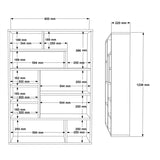 Biblioteca Decora, 90x22x124 cm - Natural-Antracit