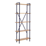 Bibliotecă Derena, Stejar - Negru, 60x29x160 cm