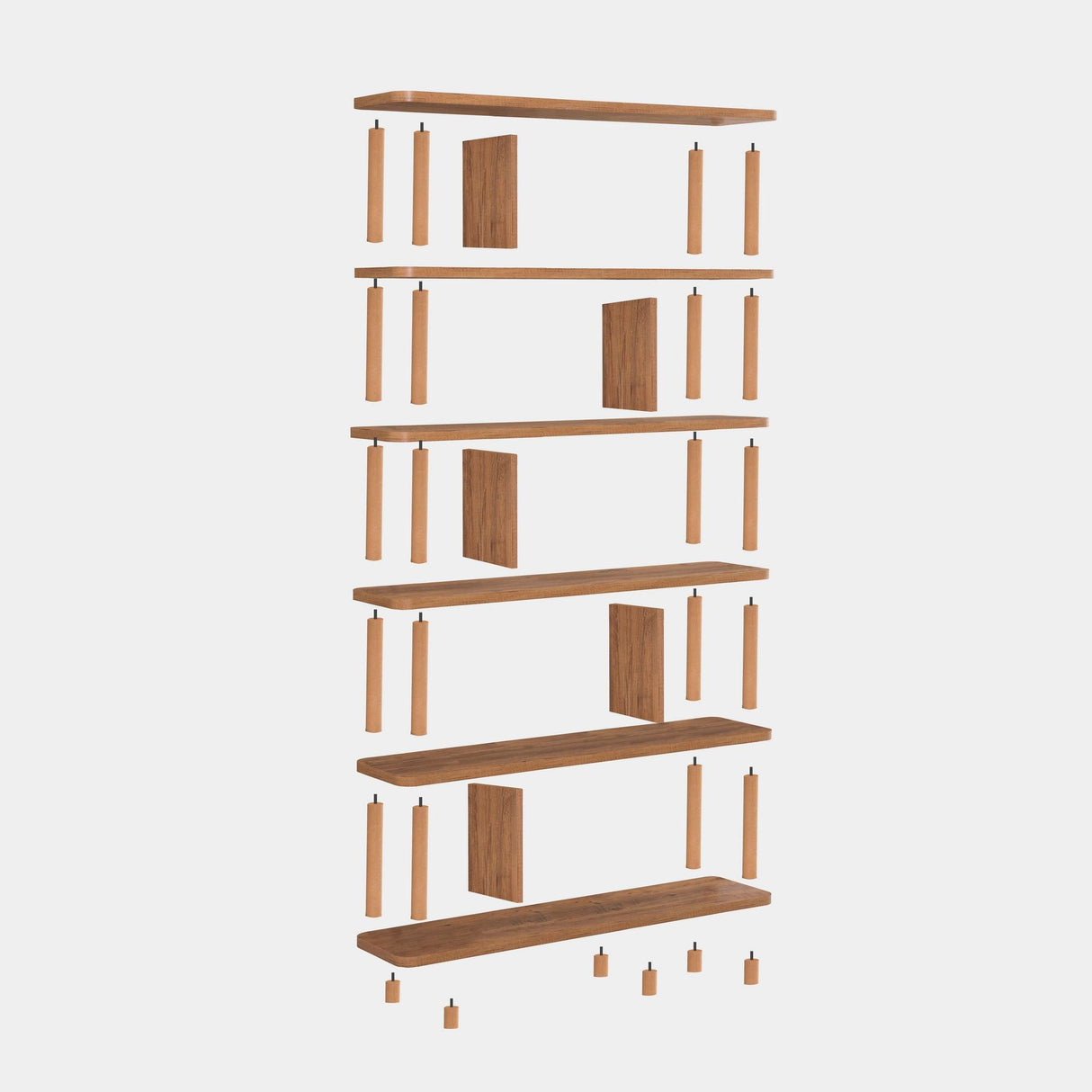 Biblioteca Dora Meta, 6 Rafturi, Stejar, 120x169x28 cm