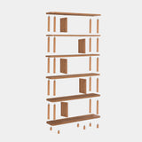 Biblioteca Dora Meta, 6 Rafturi, Stejar, 120x169x28 cm