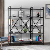 Biblioteca Dunston Lux cu 5 Rafturi, 180x34x180 cm - Antracit negru