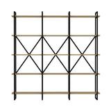 Biblioteca Dunston Lux cu 5 Rafturi, 180x34x180 cm - Stejar negru