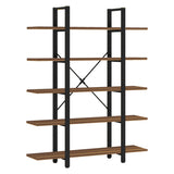 Biblioteca Esthon metalic, Alb - Nuc, 120x28x180 cm - Biblioteca Esthon metalic, Alb - Nuc, 120x28x180 cm