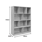 Biblioteca Evergin, Stejar, 100x30x135 cm