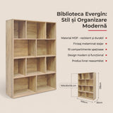 Biblioteca Evergin, Stejar, 100x30x135 cm
