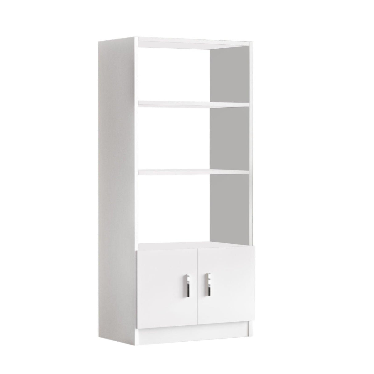 Biblioteca Farya cu 2 usi si 4 rafturi, Alb, 64x140x36 cm