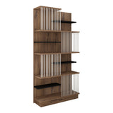 Biblioteca Gassim, Antracit-Sonoma-Alb, 80x25x160 cm