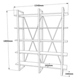 Biblioteca Glade Cadru Metal cu 5 Rafturi, Nuc, 155x180x34 cm