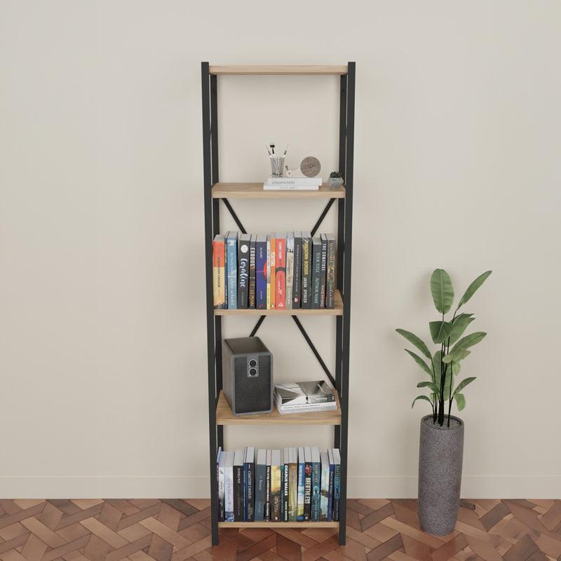 Biblioteca Glase, Antracit - Stejar, 40x30x150 cm - Stejar