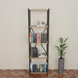 Biblioteca Glase, Antracit - Stejar, 40x30x150 cm - Stejar