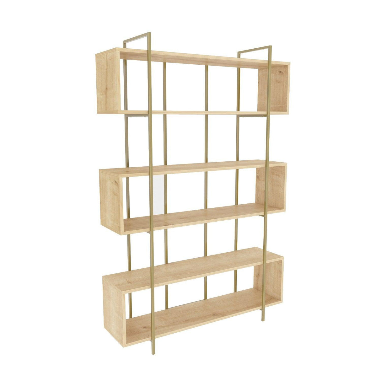 Biblioteca Hugi Lux cu 6 Rafturi, 120x180x30 cm - Bej