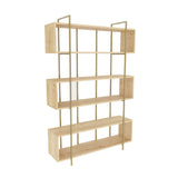 Biblioteca Hugi Lux cu 6 Rafturi, 120x180x30 cm - Bej