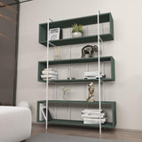Biblioteca Hugi Lux cu 6 Rafturi, 120x180x30 cm - Verde