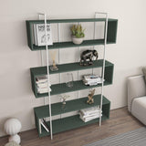 Biblioteca Hugi Lux cu 6 Rafturi, 120x180x30 cm - Verde