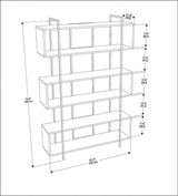 Biblioteca Hugi Lux cu 6 Rafturi, 120x180x30 cm - Verde