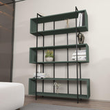 Biblioteca Hugi Lux cu 6 Rafturi, 120x180x30 cm - Verde inchis