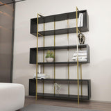 Biblioteca Hugi Lux cu 6 Rafturi, 120x180x30 cm - Gri