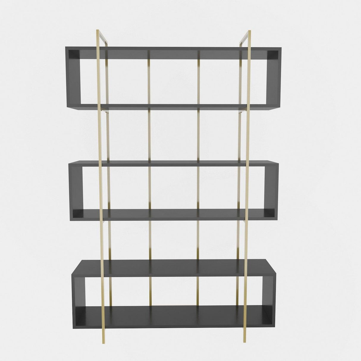 Biblioteca Hugi Lux cu 6 Rafturi, 120x180x30 cm - Gri
