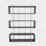 Biblioteca Hugi Lux cu 6 Rafturi, 120x180x30 cm - Gri