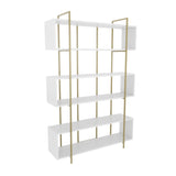 Biblioteca Hugi Lux cu 6 Rafturi, 120x180x30 cm - Auriu