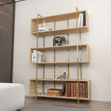 Biblioteca Hugi Lux cu 6 Rafturi, 120x180x30 cm - Bej
