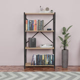 Biblioteca Jackrey stejar-metal, negru, 60x30x114 cm - Stejar