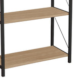 Biblioteca Jackrey stejar-metal, negru, 60x30x114 cm - Stejar
