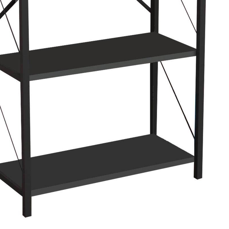 Biblioteca Jackrey stejar-metal, negru, 60x30x114 cm - Antracit