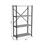 Biblioteca Jackrey stejar-metal, negru, 60x30x114 cm - Antracit