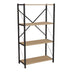 Biblioteca Jackrey stejar-metal, negru, 60x30x114 cm