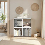 Biblioteca Joasa KTP-022-FF-1 Home Collection® Cubic, Alb - Stejar, 70x72x30 cm - Alb | SKU: KTP-022-FF-1, KTP-022-BB-1