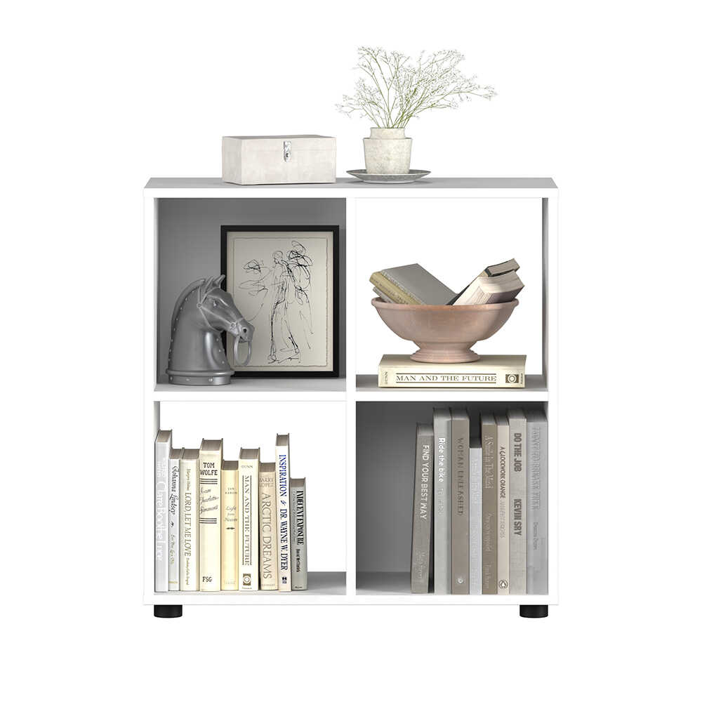 Biblioteca Joasa KTP-022-FF-1 Home Collection® Cubic, Alb - Stejar, 70x72x30 cm - Alb | SKU: KTP-022-FF-1, KTP-022-BB-1
