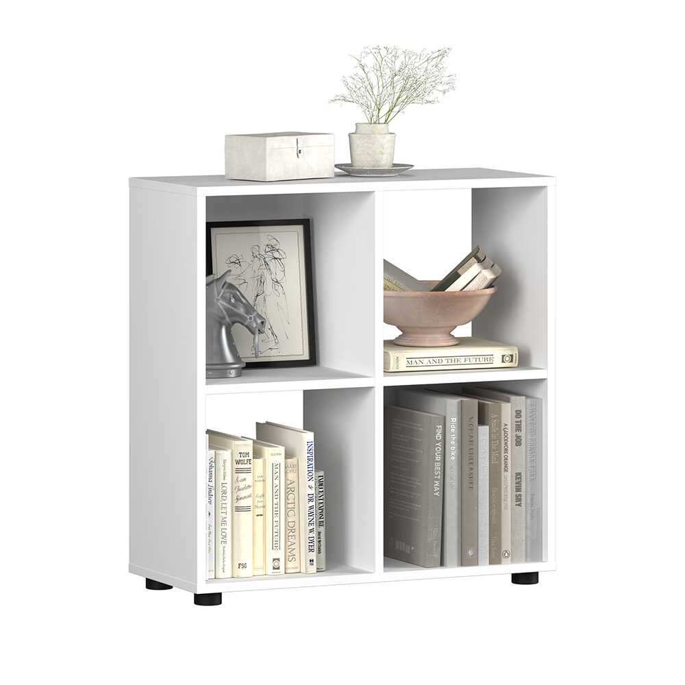 Biblioteca Joasa KTP-022-FF-1 Home Collection® Cubic, Alb - Stejar, 70x72x30 cm - Alb | SKU: KTP-022-FF-1, KTP-022-BB-1