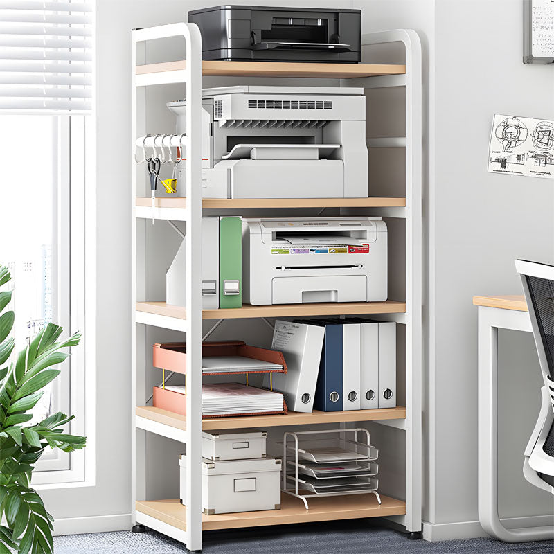 Biblioteca Lito metal, alb-Natural, 60x40x140 cm, imagine suplimentara