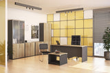 Biblioteca Lotus din stejar, Gri inchis, 80x40x80 cm