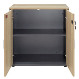 Biblioteca Lotus din stejar, Gri inchis, 80x40x80 cm