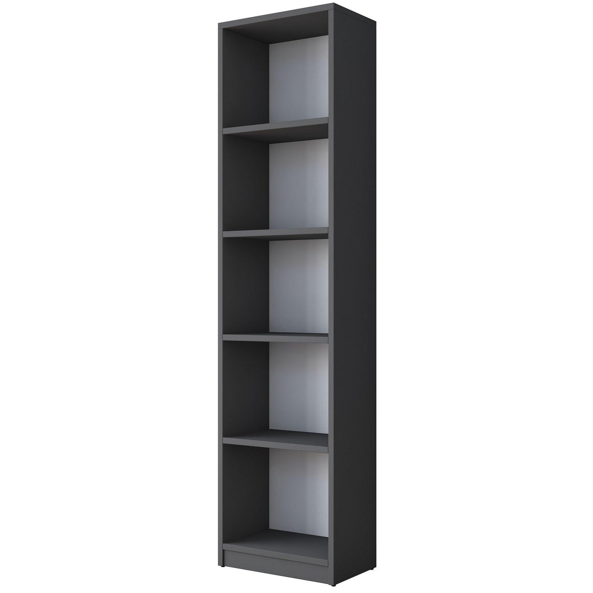 Biblioteca Mavis cu 5 Rafturi, Gri - Alb, 40x162x25 cm - Gri