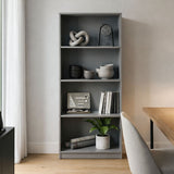 Bibliotecă practică Kendy, Modern, Lemn, Alb - Antracit, 60x30x167 cm - Bibliotecă practică Kendy, Modern, Lemn, Alb - Antracit, 60x30x167 cm
