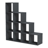 Bibliotecă Funcțională Scala, Modernă, Material Lemn, Alb - Antracit, 130x29x130 cm - Antracit