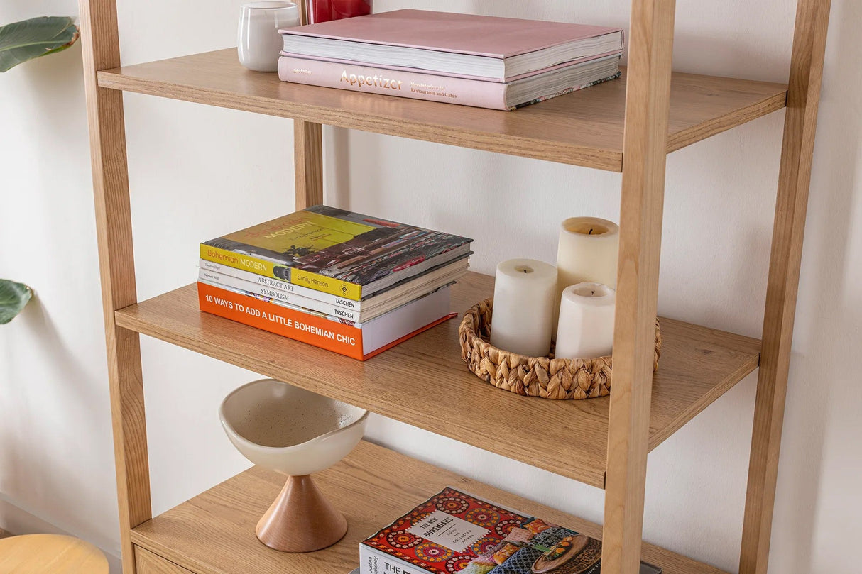 Biblioteca Nala 75 Howard, natural - negru (diverse dimensiuni) - Natural